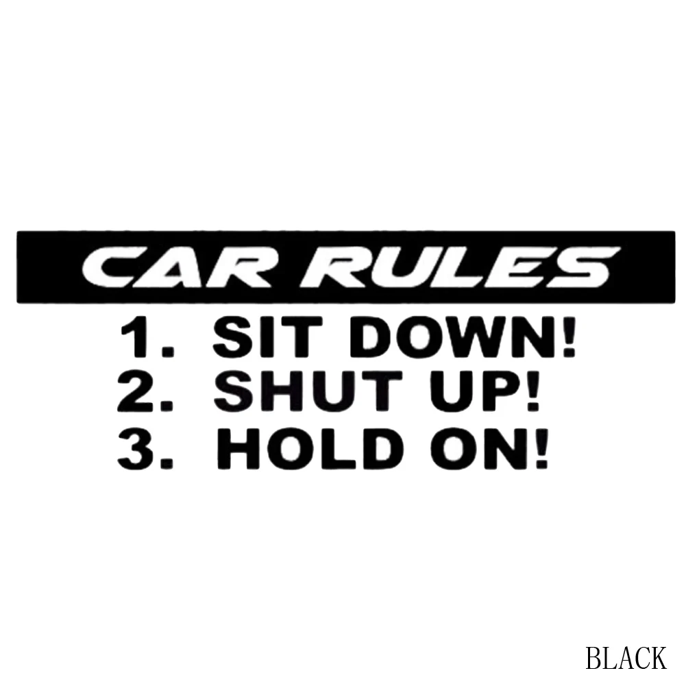 2018 Car Exterior Sticker Funny Car Rules Decal Sticker Window Bumper