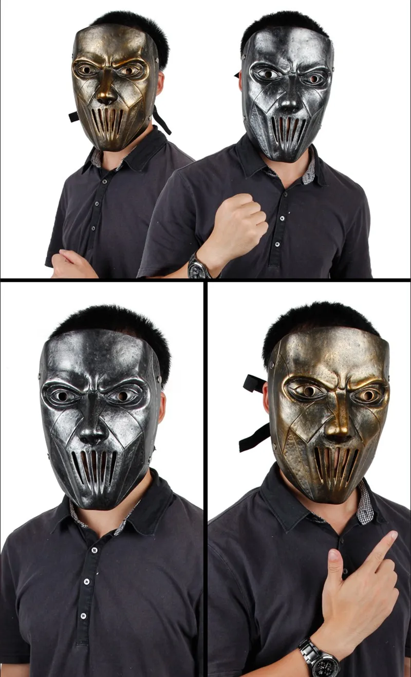 Надпись Slipknot кинематографическая тематика, маска для танцевальной вечеринки, свадебные реквизиты, класс смоляной маски, коллекционное издание, серебро, Мик