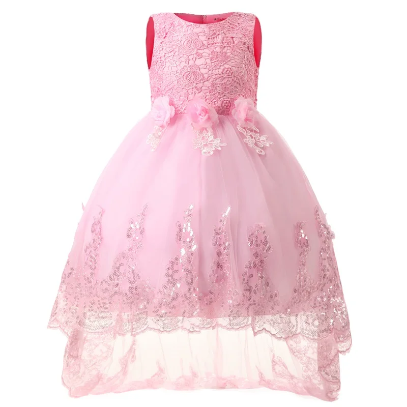 От 4 до 12 лет; детское праздничное платье для девочек; детское свадебное платье с цветочным рисунком для девочек; вечерние платья без рукавов с блестками; летнее платье принцессы