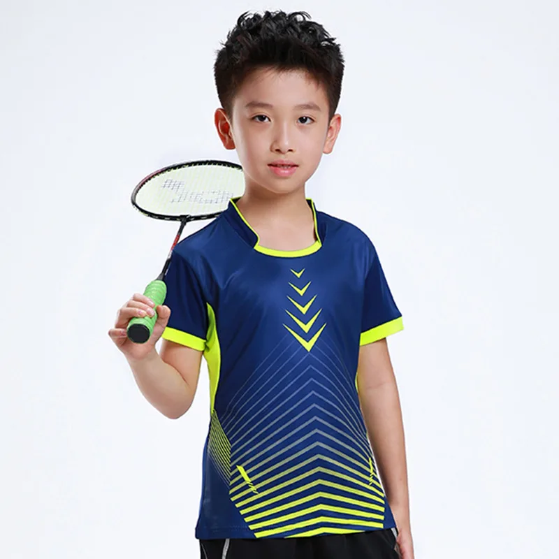 Детская рубашка для бадминтона с бесплатной печатью, Спортивная теннисная рубашка для девочек, детская футболка для бадминтона, теннисная футболка AF003