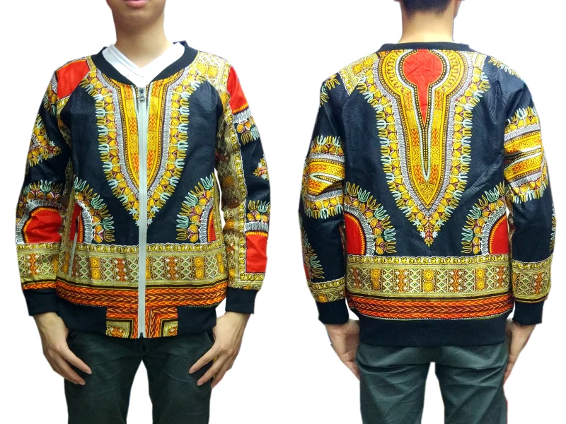 Африканский dashiki Бейсбол Куртка хип-хоп Африка Базен Riche одежда 3D принтом молния Батик Пальто Куртка-бомбер A61205