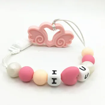 

BPA FREE Silicone Teething pacifier clips -Teething Chain Toys Pendant Necklace Baby Pacifier Clip Holder Safety for baby chew