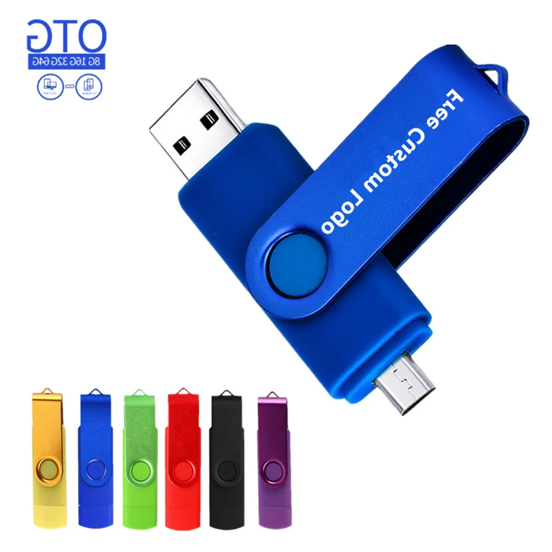 

OTG Usb Flash Drive For Phone Flash Memory Card 32GB 64GB Pendrive 128GB Metal Pen Drive 4GB 8G 16GB Usb key Flash Drive Logo