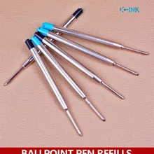 100 шт./лот 99 мм длиной 0,5 мм металлические шариковые ручки заправки, черные/синие чернила цвет шариковая ручка заправки