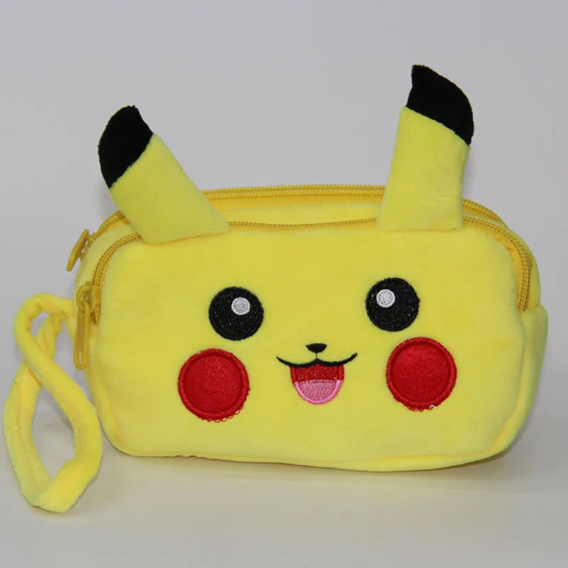 

Pikach Go Wallet Pencil Bag Double Zipper Bag Cartoon Coin Purse Case Plush Bag Gift