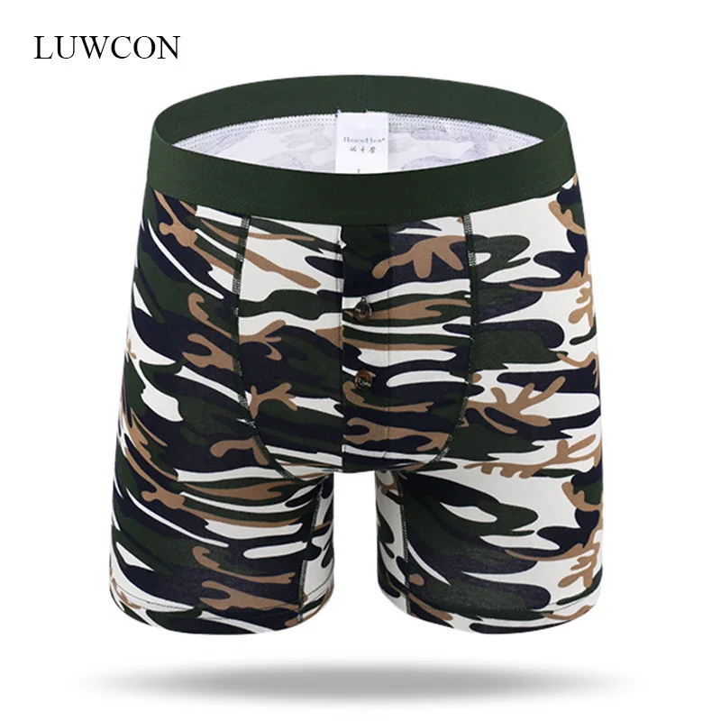 

LUWCON 2Pcs/lot Cotton Men's Underwear Boxer Shorts soft underpants Male Boxers Long Homewear Plus Size