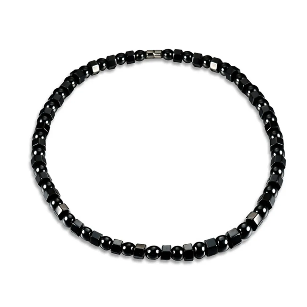 

JAVRICK Unisex Hematite Necklace With Magnetic Therapy Black Health Women Men Jewelry Beads