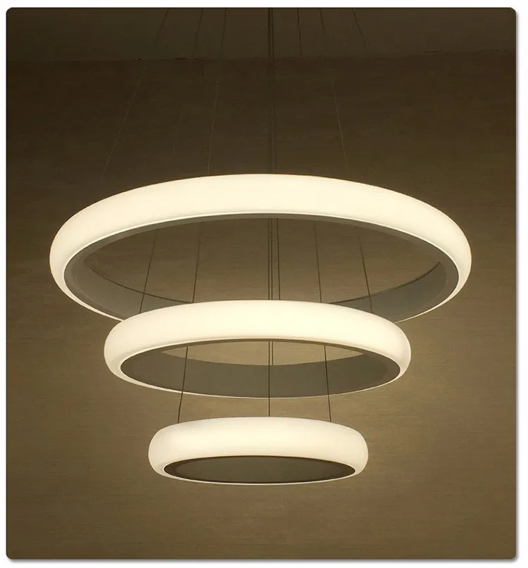 Современная гостиная светодиодный круглый подвесной светильник светодиодный Овальный подвесной светильник роскошный акриловый кухонный подвесной светильник Светодиодная интерьерная лампа 90~ 260 В