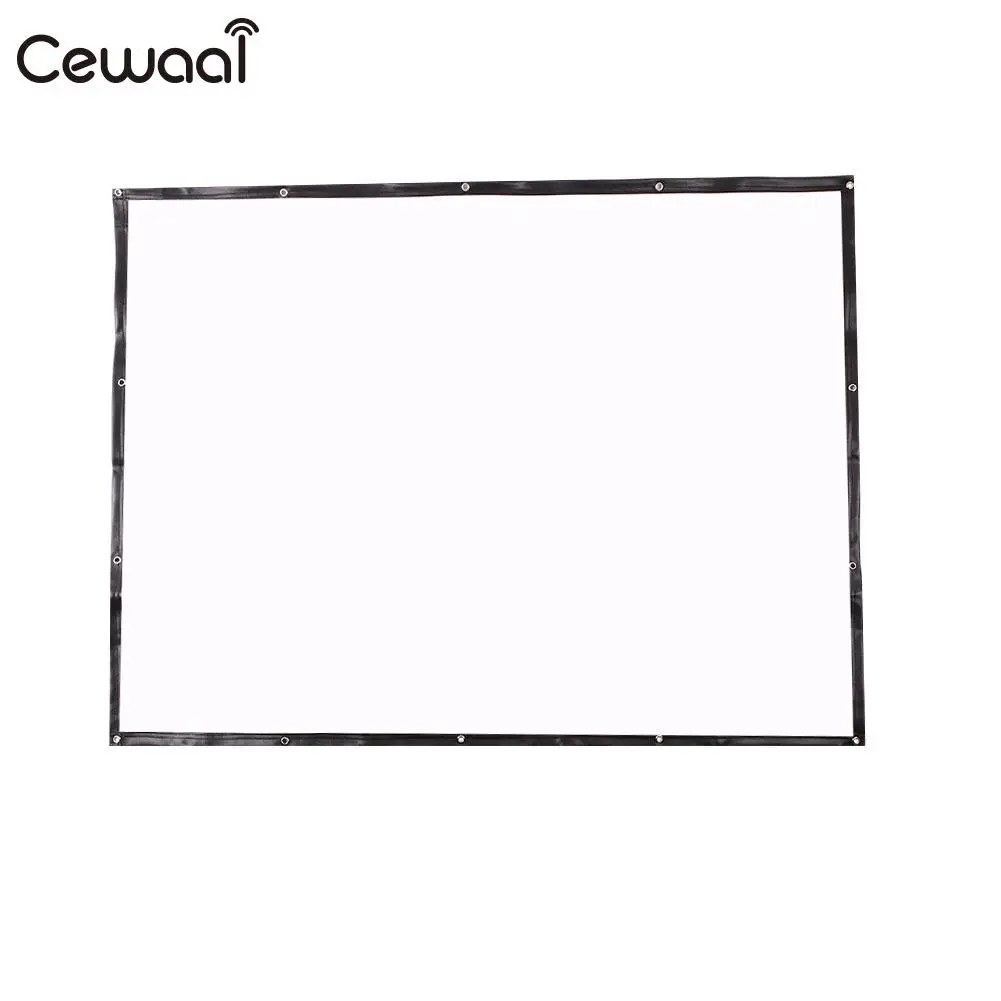 

Cewaal Projection Screen HD PVC Foldable Lobbies Bars Durable Portable Projector Curtain