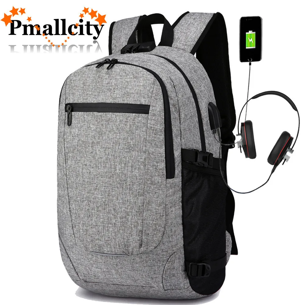 

Anti-theft Backpack 15.6 inch Laptop bag with USB Charge Port Men Women Schoolbag Daypack Mochila Masculine feminina Rucksack