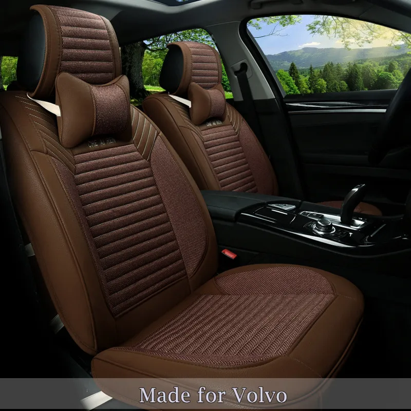 Linen Flax Leather Seat Covers for Volvo XC90/60 S90/80 S60/L V60/40/90