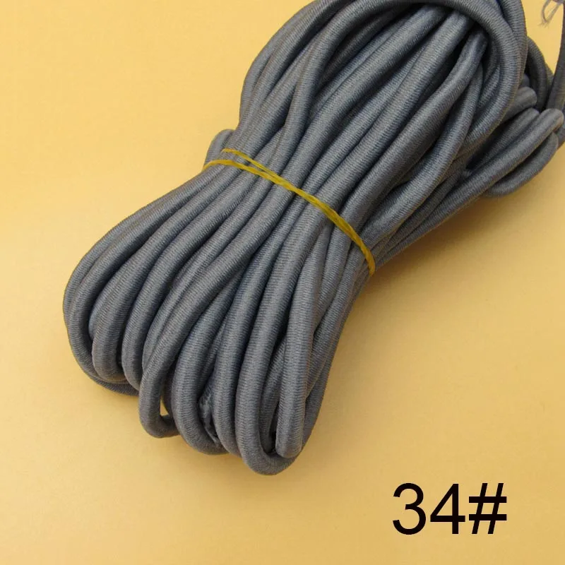 10 метров 5 мм экологически чистый круглый эластичный шнур мягкие эластичные ленты Веревка для детской одежды пояс для брюк DIY аксессуары для одежды - Цвет: 34