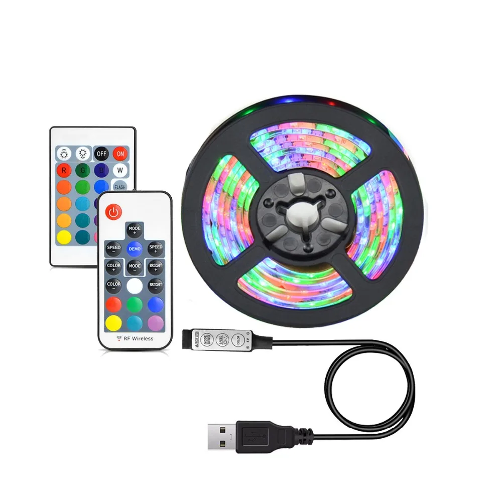 

USB LED Strip Light 5V 2835 60LEDS/M Ruban Led Usb RGB White Warm White LED Tape Lamp Adhesive Waterproof Laptop TV Decoration