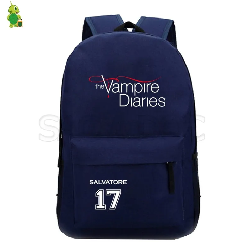 Дневники вампира, рюкзак, модные школьные сумки для подростков, для мальчиков и девочек, одноцветные дорожные сумки через плечо, женский, мужской рюкзак для ноутбука - Цвет: 8