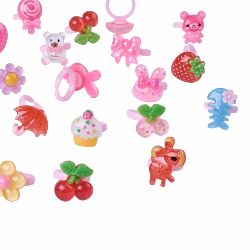 100pcs/box 41mm Cute Children's Day Mixed Color Jewelry Plastic Kids