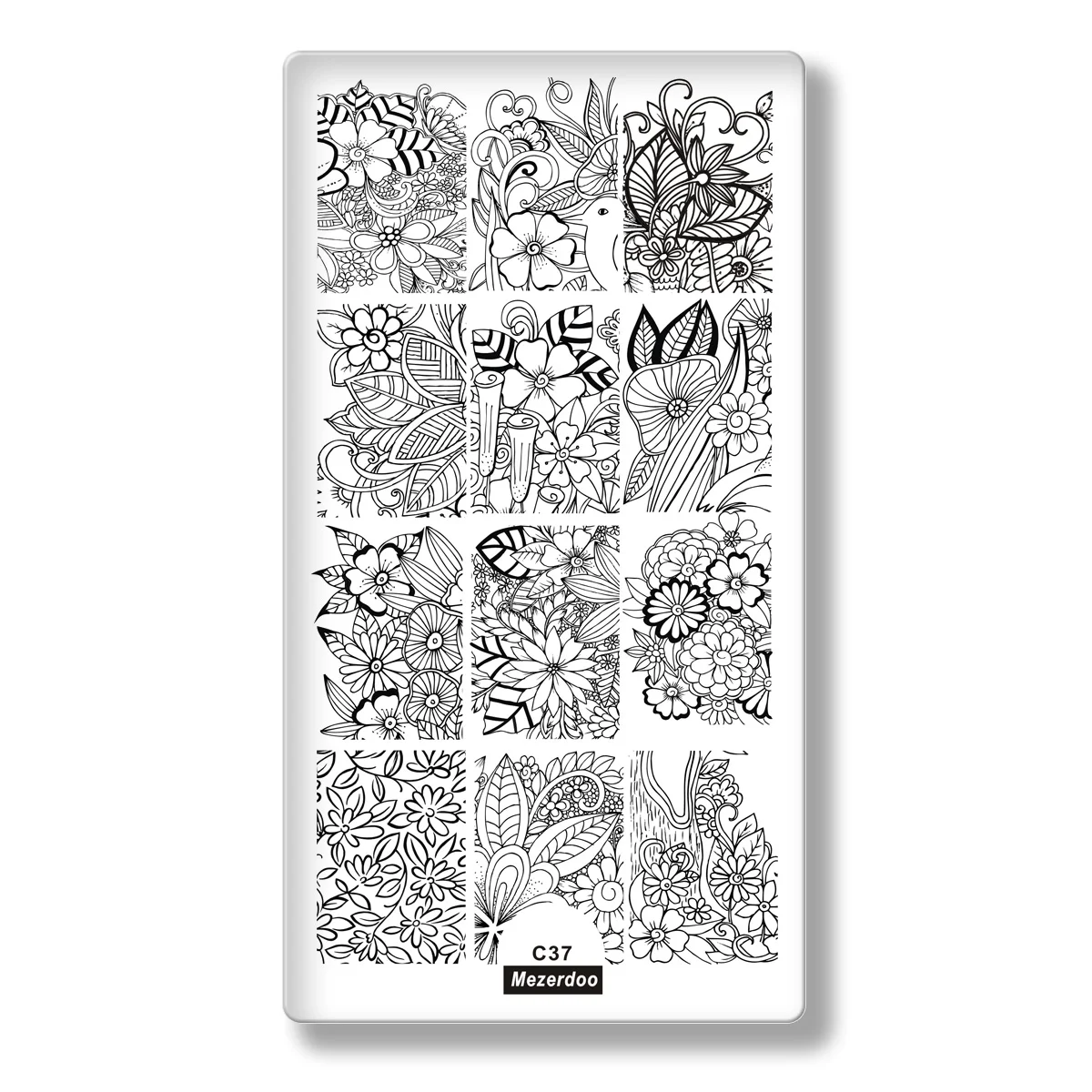 Очаровательный цветочный принт Sencil лак для ногтей штамповка пластины Свадьба Празднование красоты ногтей маникюрный шаблон DIY Инструменты для укладки - Цвет: MezerdooC37