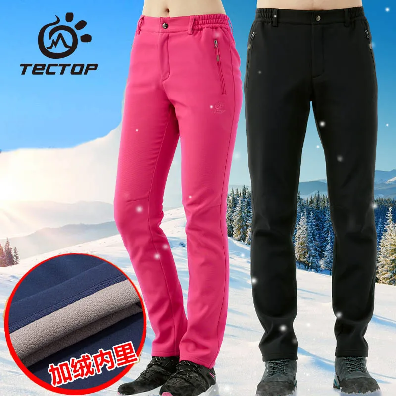 Acheter Tectop pantalon extérieur homme femme pantalon coquille souple automne et hiver thermique extérieur randonnée pantalon épais imperméable coupe vent