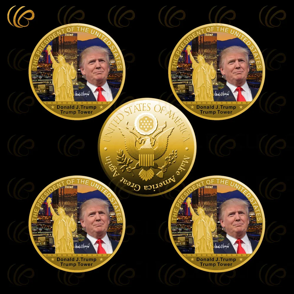 Wholesale Gold Coin Donald font b Trump b font Metal Coin The 45the President of The