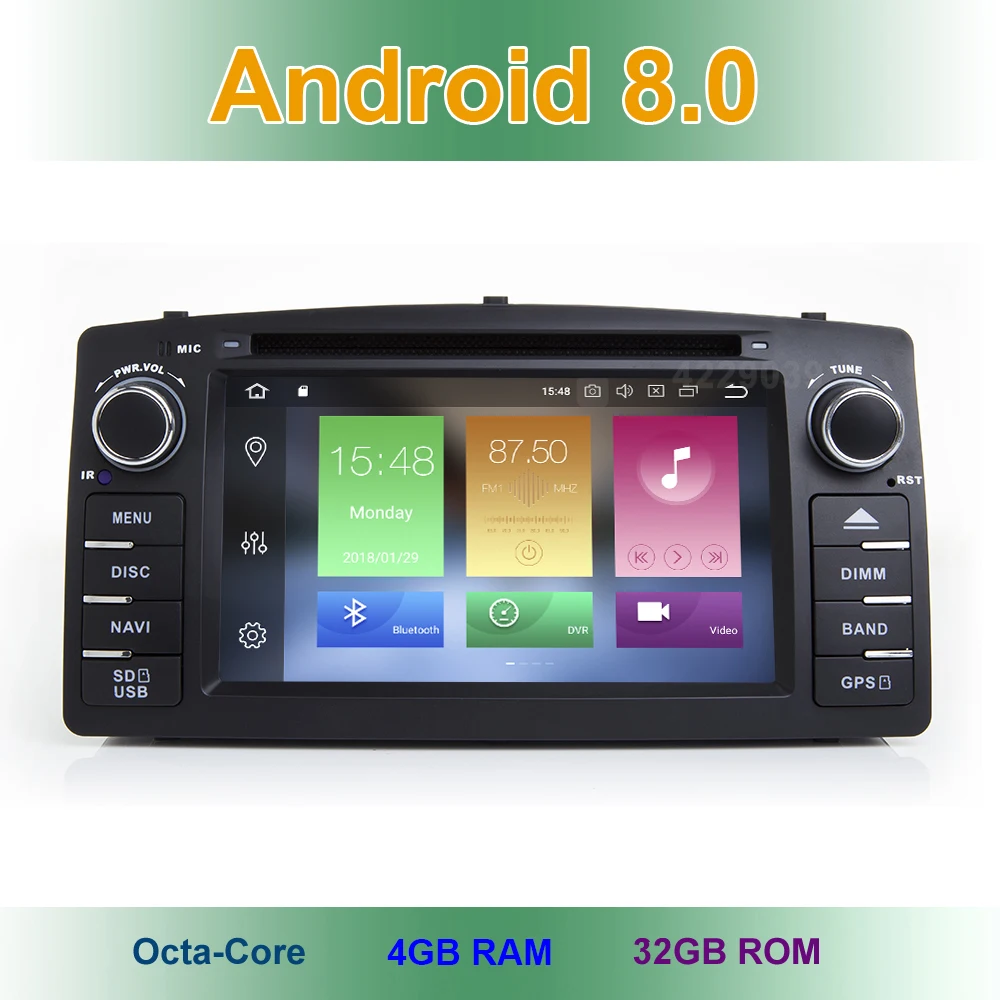 

4GB RAM Android 8.0 Car DVD Multimedia Player GPS for Toyota Corolla E120 BYD F3 with wifi BT Stereo Radio