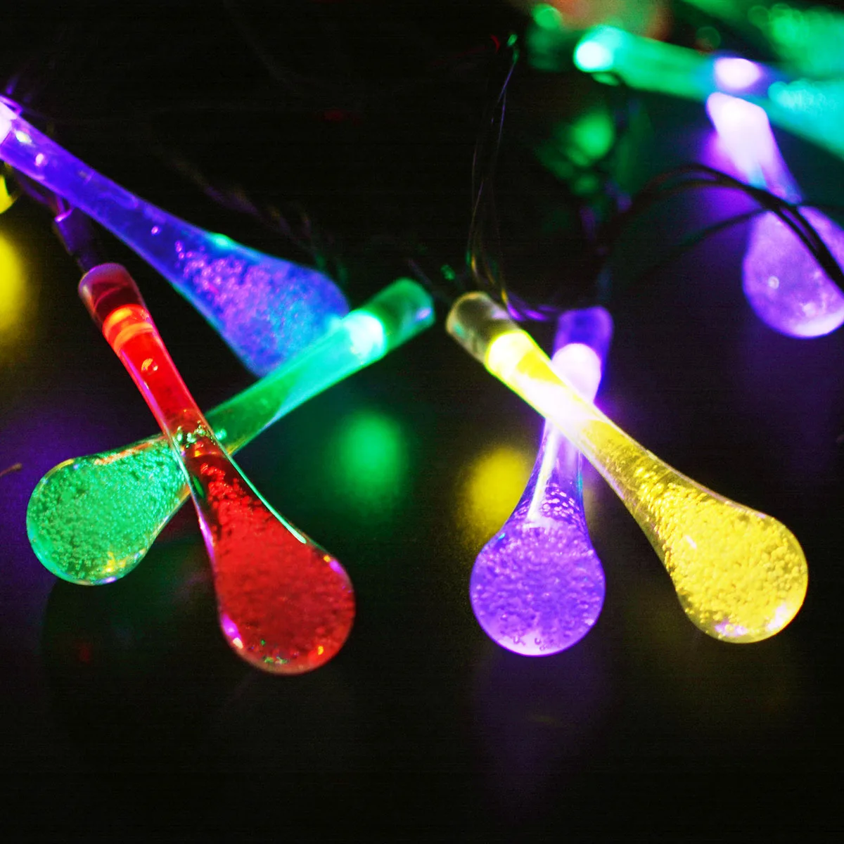 Movido a Energia Modos de Água Gota de Fadas Luzes do Jardim ao ar Globo de Luz Cortina de Led Dcoo Solar Luzes Cordas 30 Leds à Prova d' Água 8 Corda Livre Iluminação Férias Paty Pisca Pisca Natal Decoração Iluminação 16 outdoor lighting