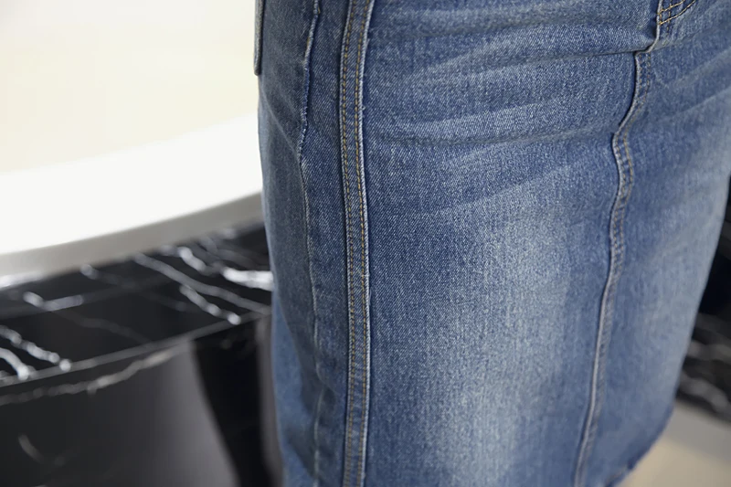 2019 Новая летняя однотонная джинсовая юбка женская Высокая Талия Повседневное трапециевидной формы джинсовая проблемных прилегающая
