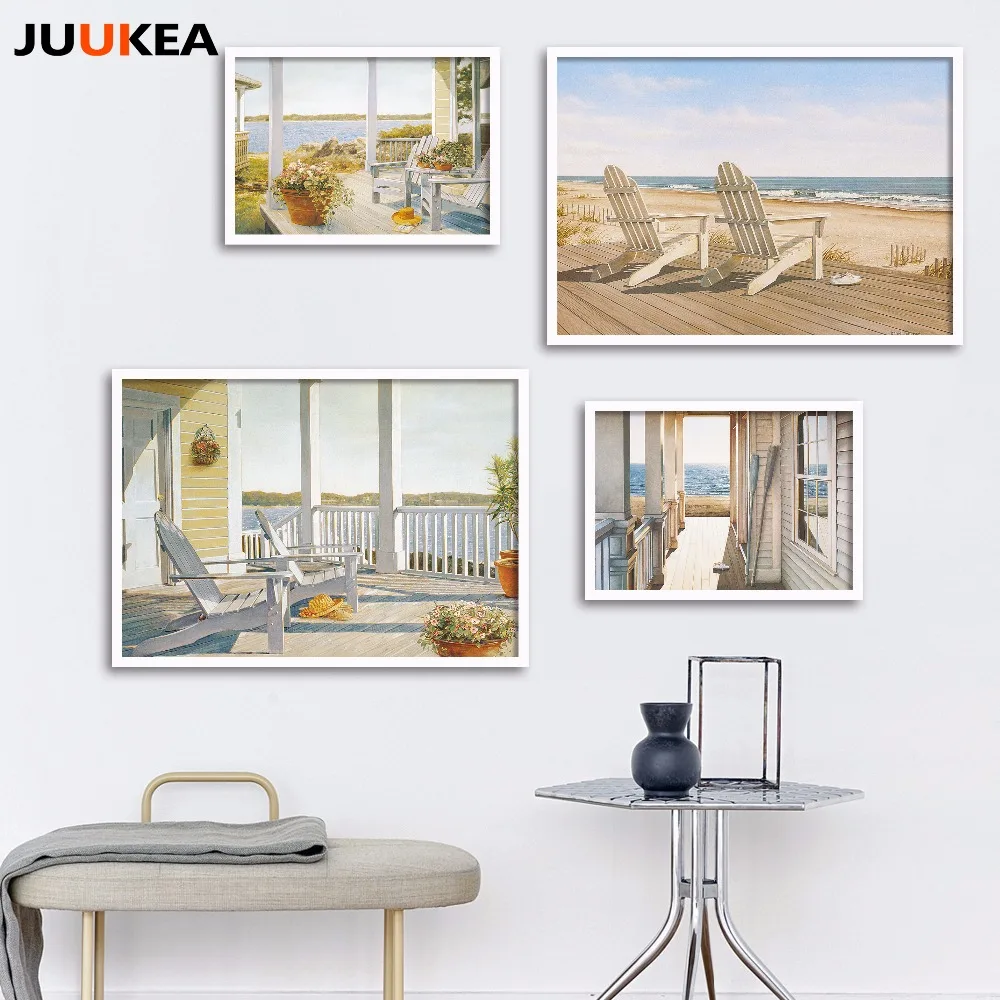 

Pure Seaview Decorative Canvas Oil Painting Print on Canvas Modern Realism Oil Painting Style Art Wall Picture For Living Room