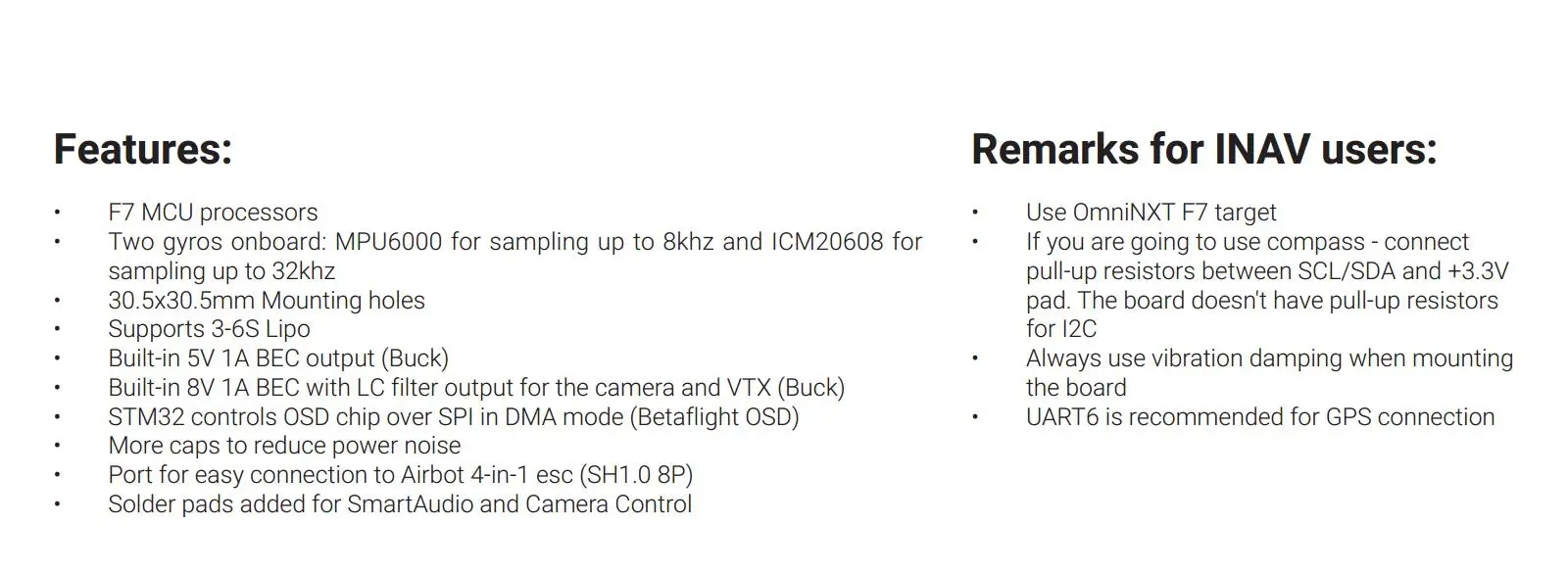 OmniNXT F7 плата полетного контроллера MPU6000 Integrierte OSD 5 v/8 v BEC с/без барометр для съемкой от первого лица Квадрокоптер с дистанционным управлением