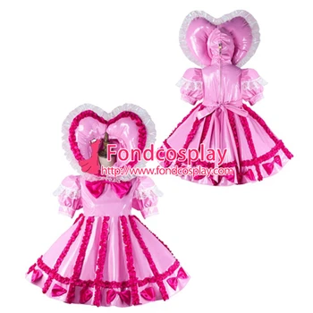 

Sissy maid pvc dress lockable Uniform cosplay costume Tailor-made[G2161]