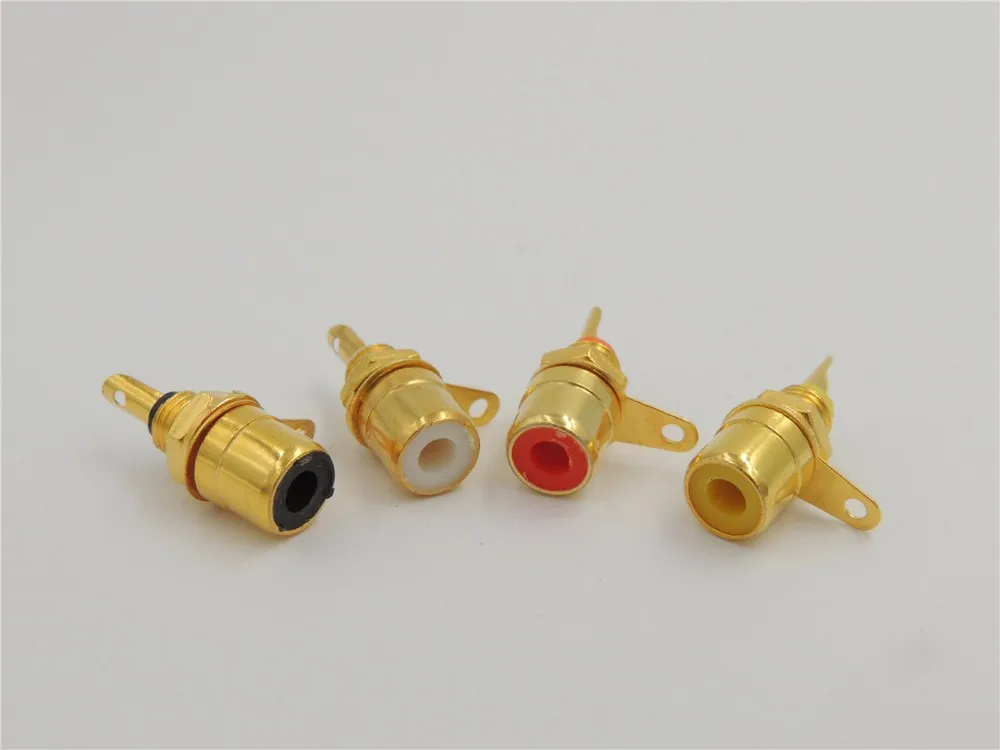 50pcs RCA Phono Female Jack Solder Type Audio Video Cable Connector DIY Yellow