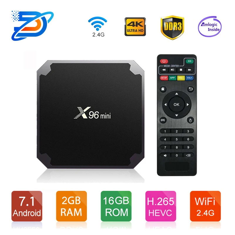ТВ приставка X96 mini Smart TV Box Android 7 1 Amlogic S905W Quad Core 2 4 ГГц WiFi 1G8G/2G16G Wifi 4K HD X96mini