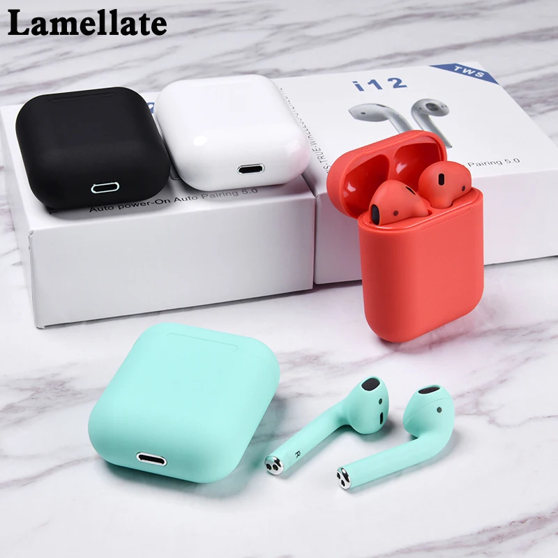 

i12 Tws 2019 Bluetooth Earphone 5.0 Touch Control Mini 1:1 Wireless Headphones Stereo Headset For Iphone Huawei pk i10 i13 i14