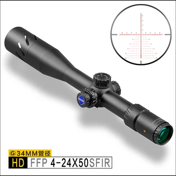 

DISCOVERY Optical rifle scope HD 4-24X50SFIR FFP First Plane Focusing Tactical Differentiation Line Extended Sunshade Gun Sight