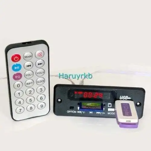 

DC5V/12v mp3 decoder Board Digital LED display + IR Remote control usb SD FM Radio CAR