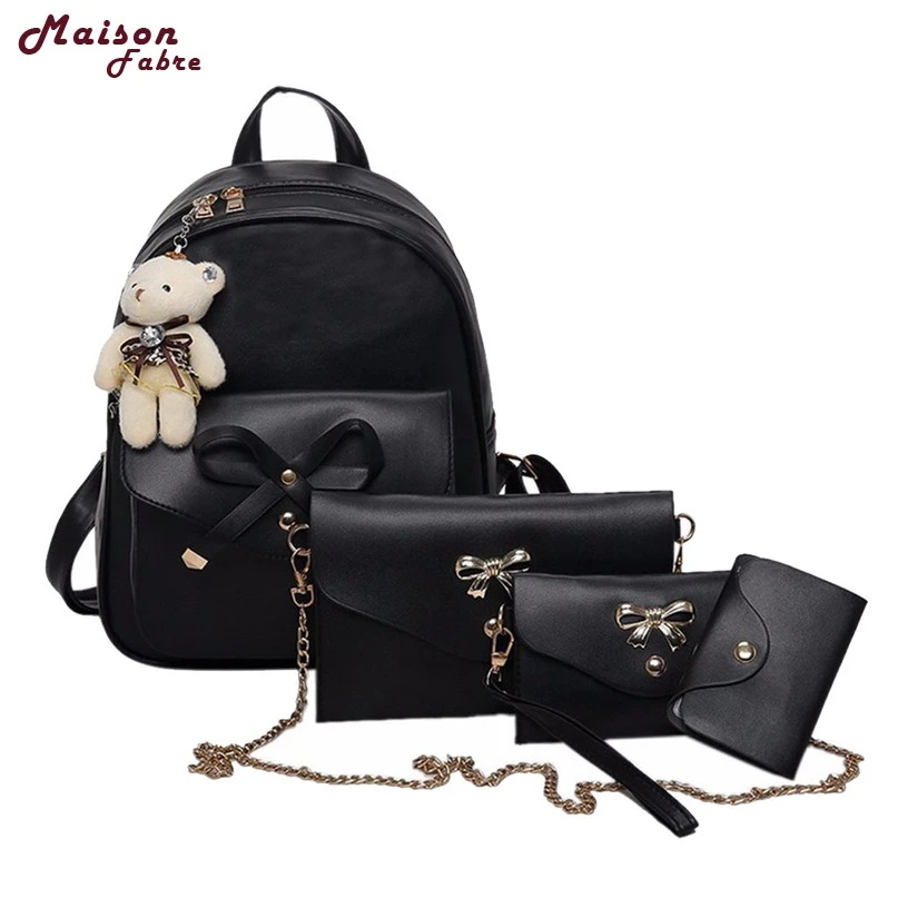 

Maison Fabre Four Sets Backpack Women Shoulder Bag Women Four Pieces Tote Crossbody Bags For Women Bags For Women 2019