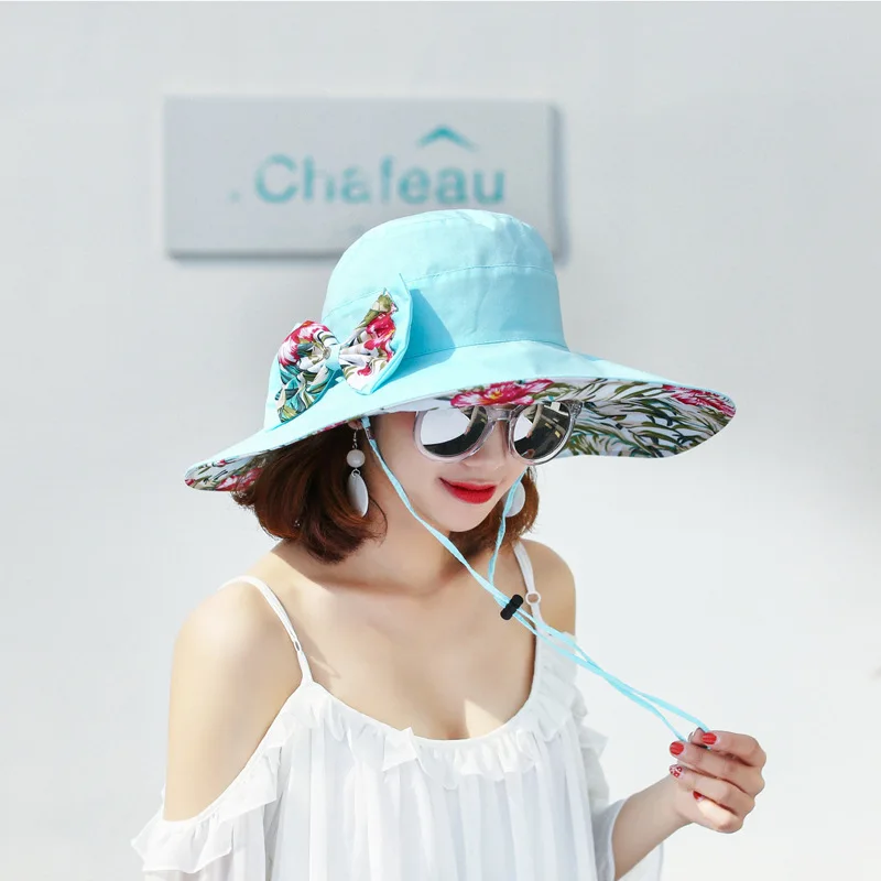 Летняя женская шляпа от солнца с супер большими полями, модная шляпа с принтом, шляпа с защитой от ультрафиолета, Пляжная складная шляпа