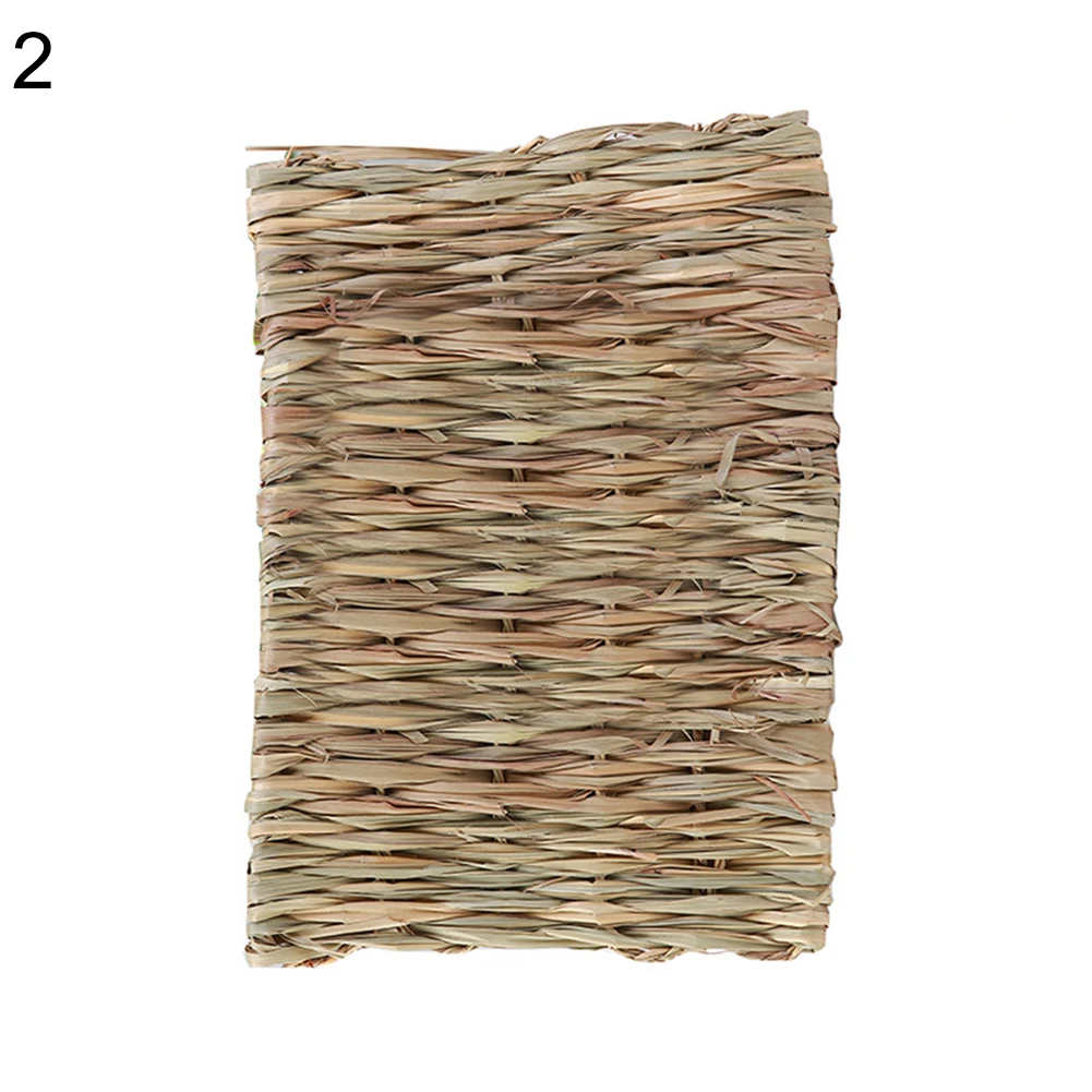 hot!Grass Woven Guinea Pig Rabbit Hamster Bed Mat Straw Nest Cage Pet Chew Toy Pad