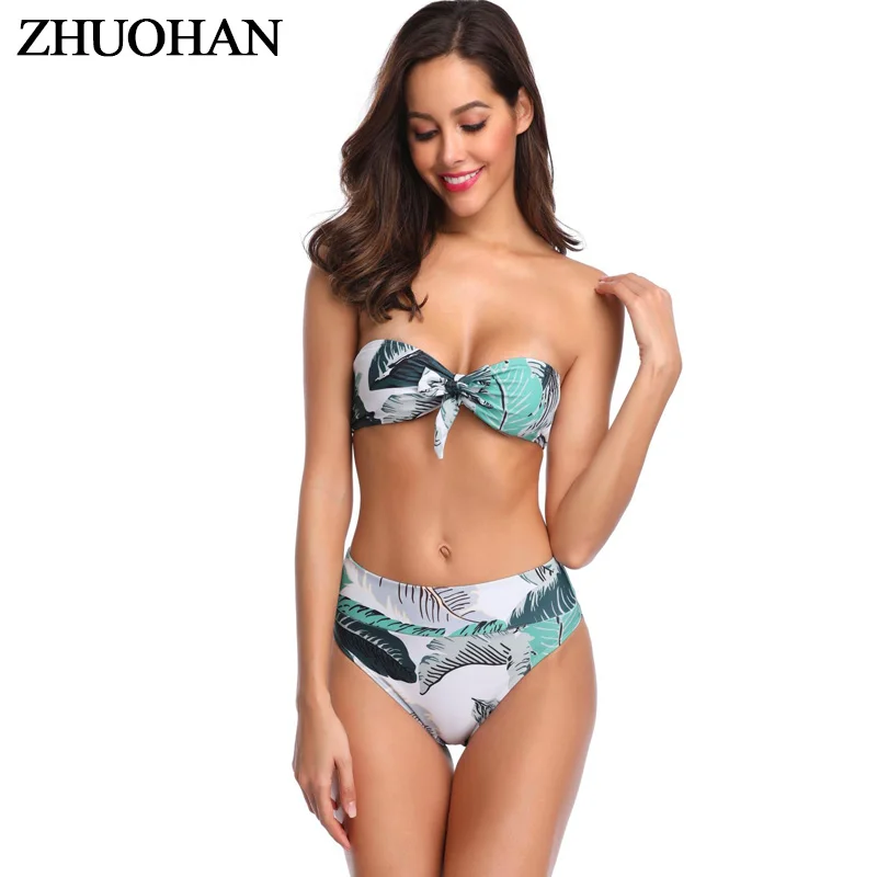 

2019 New Printing Bikinis Women Swimsuit separate High Waist Bathing Swimwear Push Up Bikini Set Holiday Beach Wear Biquini
