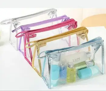 

Transparent Waterproof PVC Cosmetic Bag Envelope Receive Toiletry Bags Makeup Bag Organizer 5 Colors
