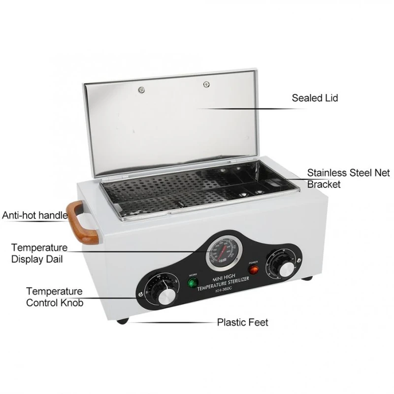  -High Temperature Electric Manicure Nail Tool Sterilizer Box Disinfection Cabinet Portable Equipmen