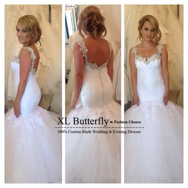 beaded mermaid wedding dress with tulle skirt