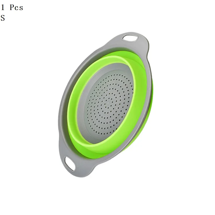 Корзина для хранения, складное Силиконовое сито, корзина для мытья овощей, дуршлаги, корзина для кухни, сетчатые инструменты, корзина для мытья фруктов, фильтр - Цвет: 4