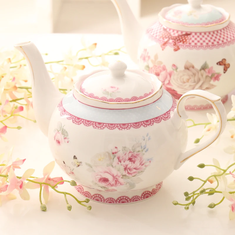 

High-grade Bone China Tea Pots European Modern Fashion Teapots Large Capacity Tea Kettle Ceramic Coffee Pots 1000ml