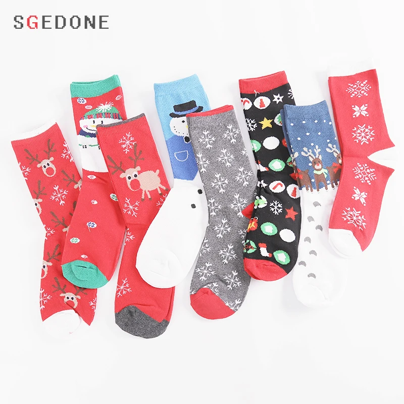 Мягкие зимние рождественские носки высокого качества; Праздничный Рождественский подарок; носки Санта-Клауса со снеговиком и снежинками