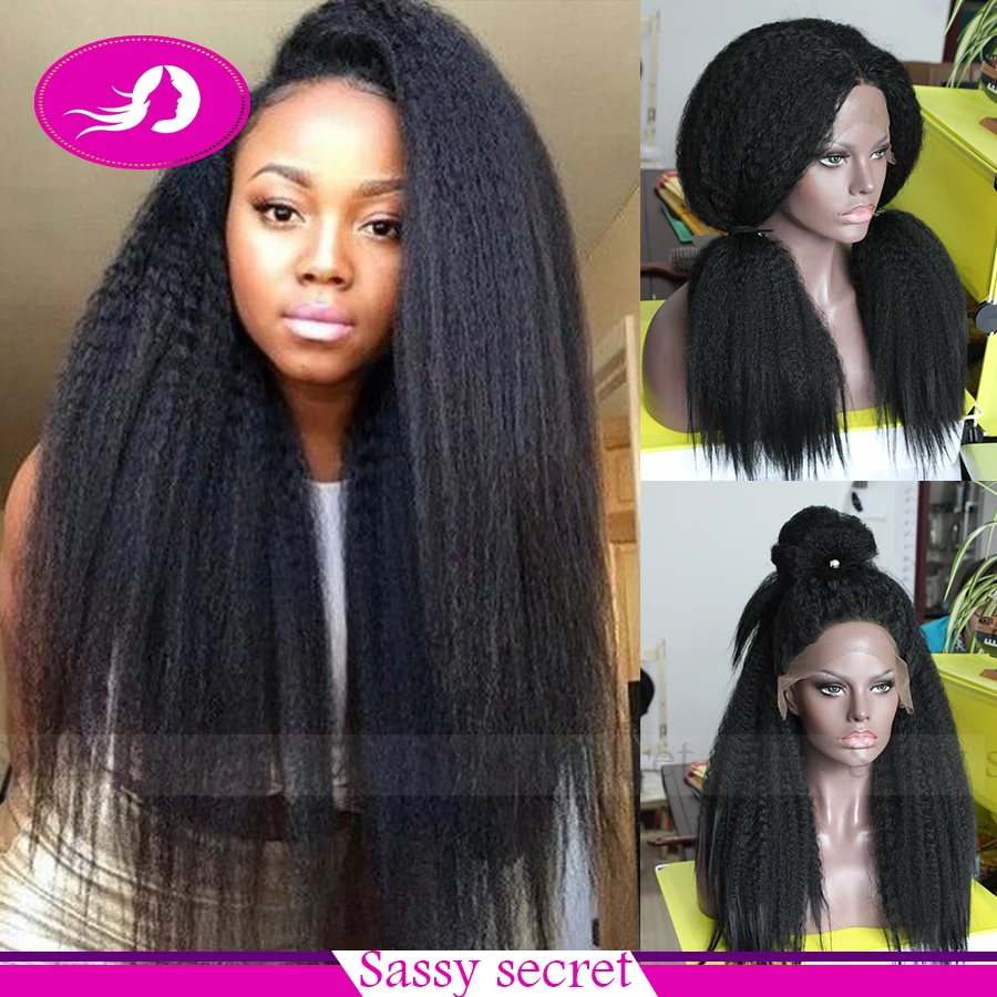 Yaki straight hair wig lace front wig wholesale kinky straught