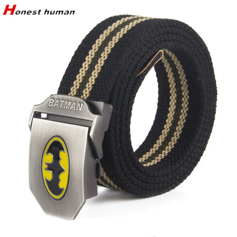 

Hot Original Batman Metal Buckle Fashion Casual Canvas Belts For Women Men High Quality Luxury Designer Jeans Belt paski damskie