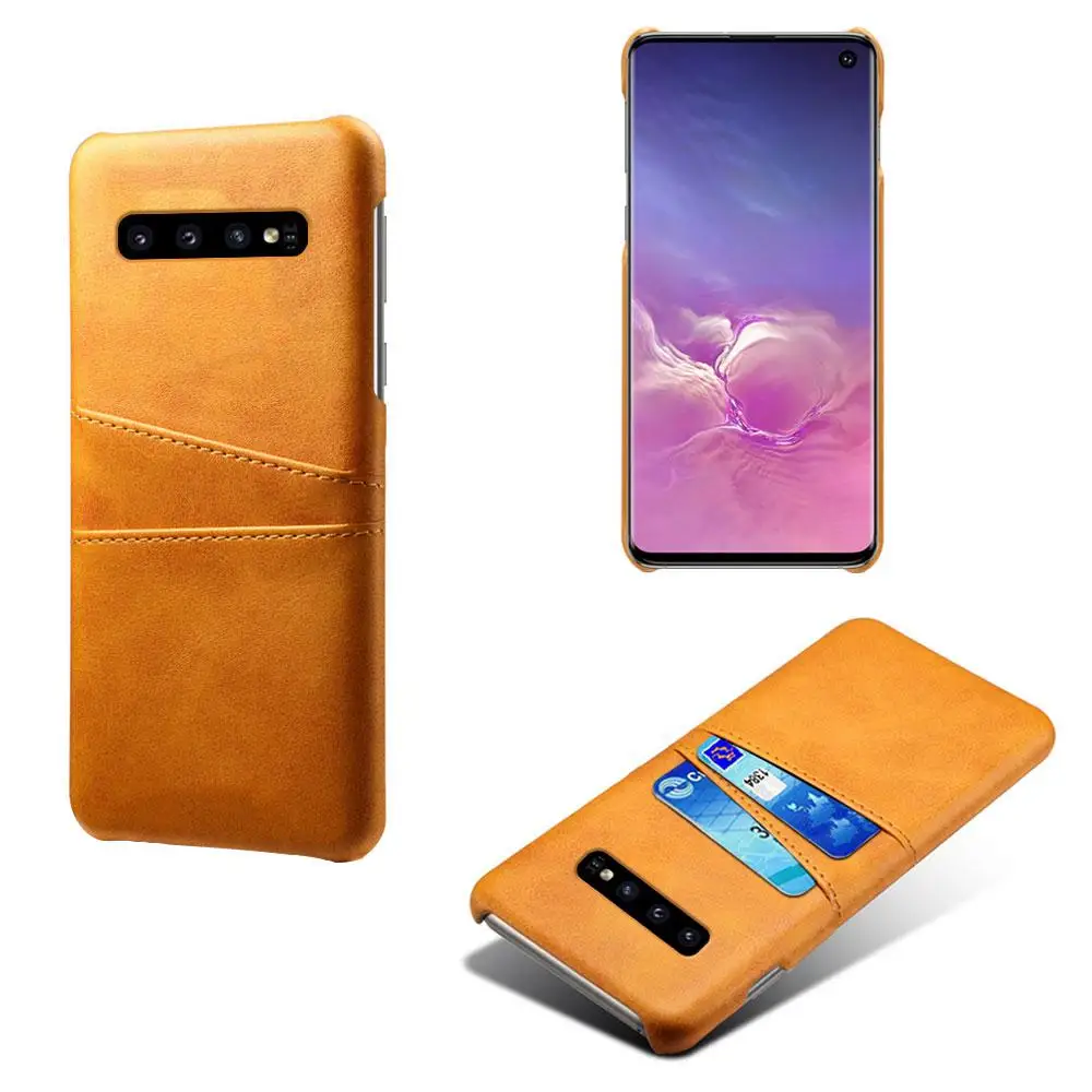 Чехол для samsung Galaxy S10 плюс S9 Note 9 A6 A8 A7 A9 A3 A5 A7 J3 J5 J7 чехол со слотом для карт из искусственной кожи+ PC чехол s - Цвет: Orange