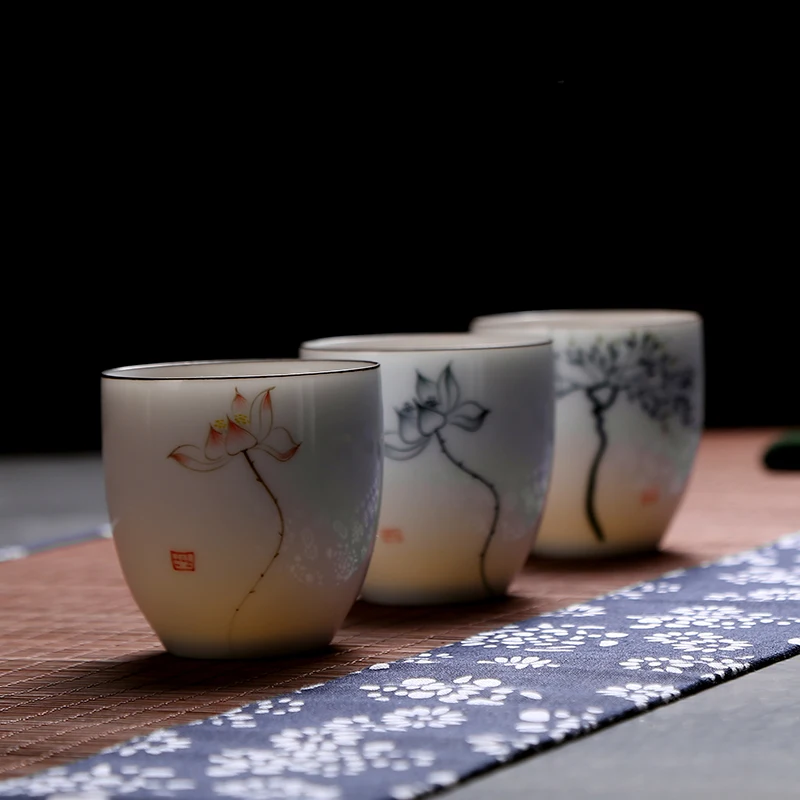 Chinese white porcelain Tea Cups Porcelain Teacup Set Leaf Teapot Drinkware Oolong Tea Ceramic