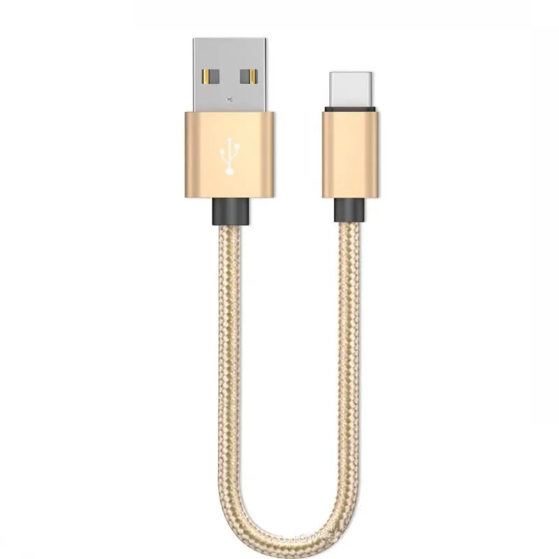 0,2 м короткий кабель usb type-C для Honor 10 9 V20 медь 2A Передача данных usb кабели для Meizu 16X Pro 7 16 16th OnePlus 6 зарядное устройство - Цвет: Золотой
