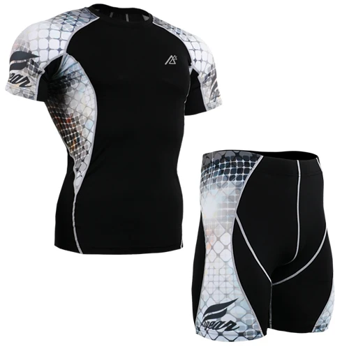 Running Compression Base Layer sets mens tracksuits sport wears training clothes for men s short sleeve