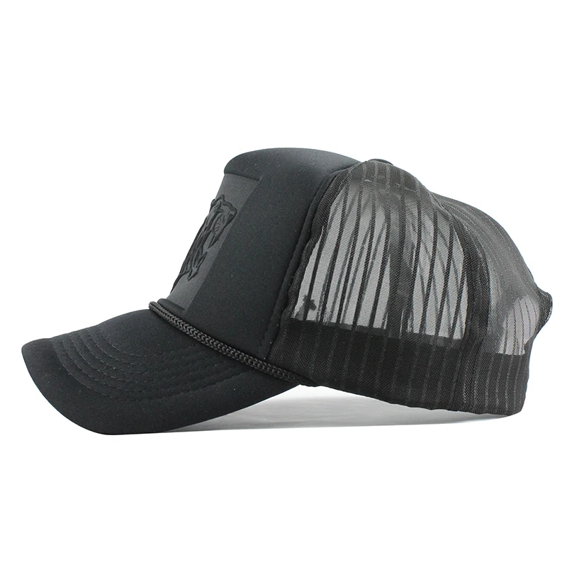 [FLB] 2017 Hip Hop Black leopard Print Curved Baseball Caps Summer Mesh Snapback Hats For Women Men casquette Trucker Cap